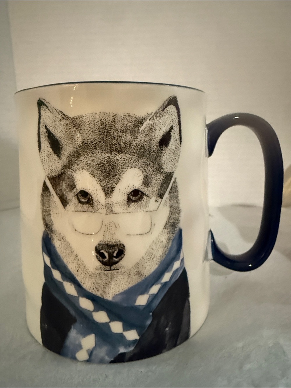 Signature Stoneware Mug in White with Black Accent